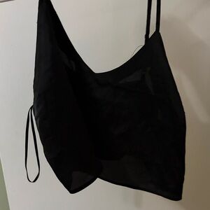 Missguided Black Sheer Crop Camisole